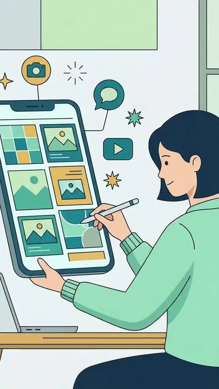 Ilustração de posts criados para o Instagram